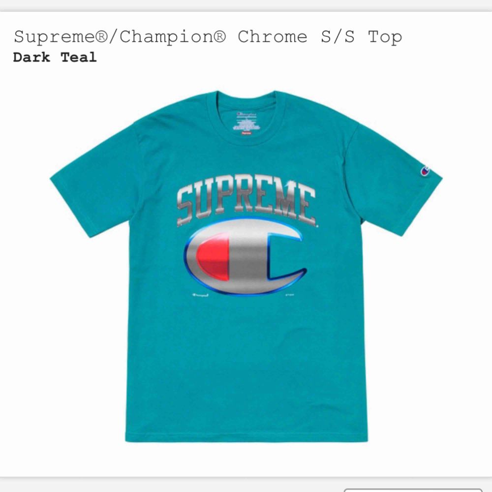 Supreme Champion Chrome Top Deadstock 900kr inklusive frakt . T-shirts.