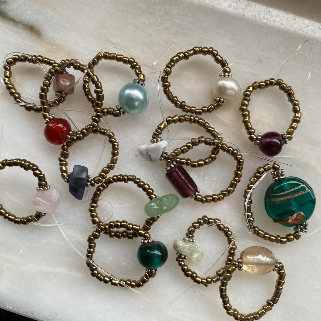 Ringar i kristaller och pärlor  - 91