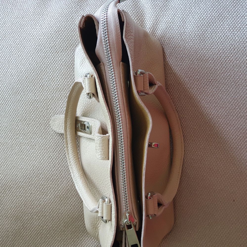 Beige/puderrosa handväska | Plick Second Hand