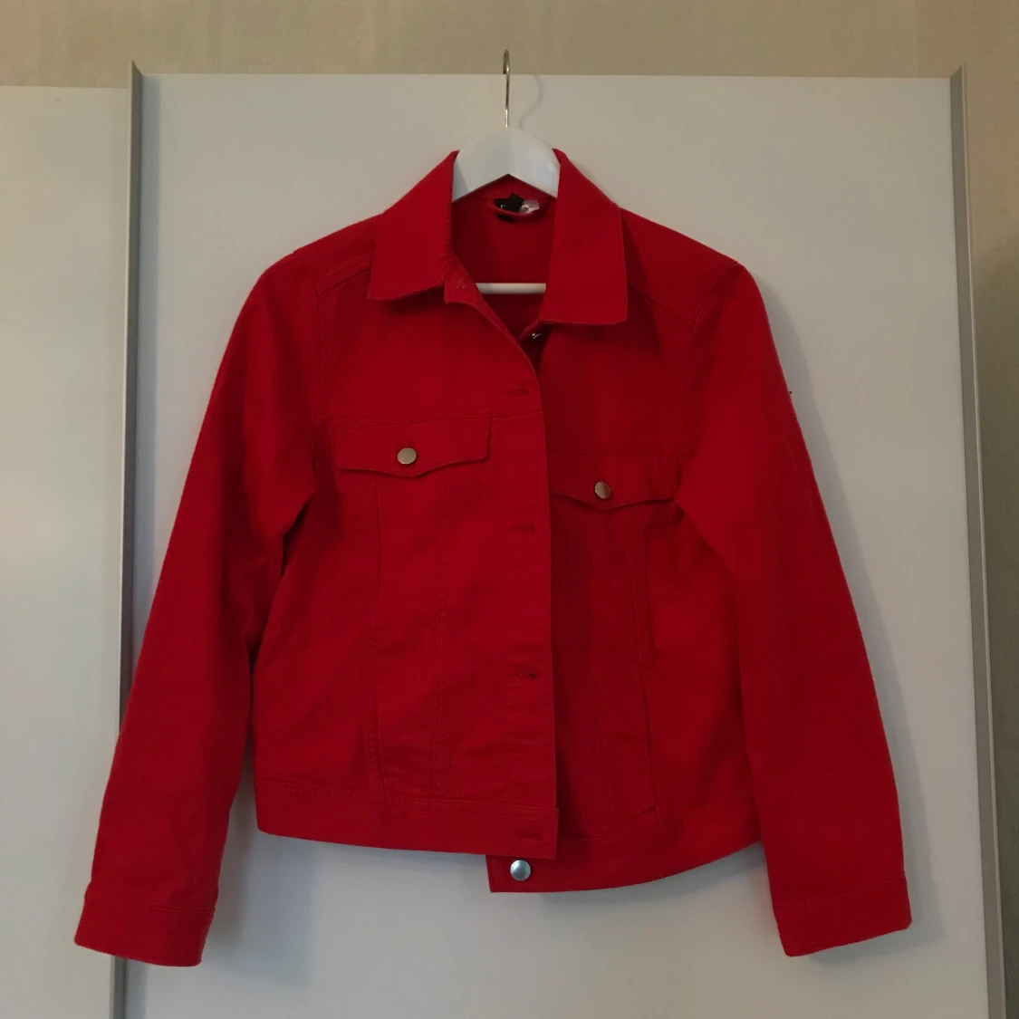 Röd jeansjacka - 90