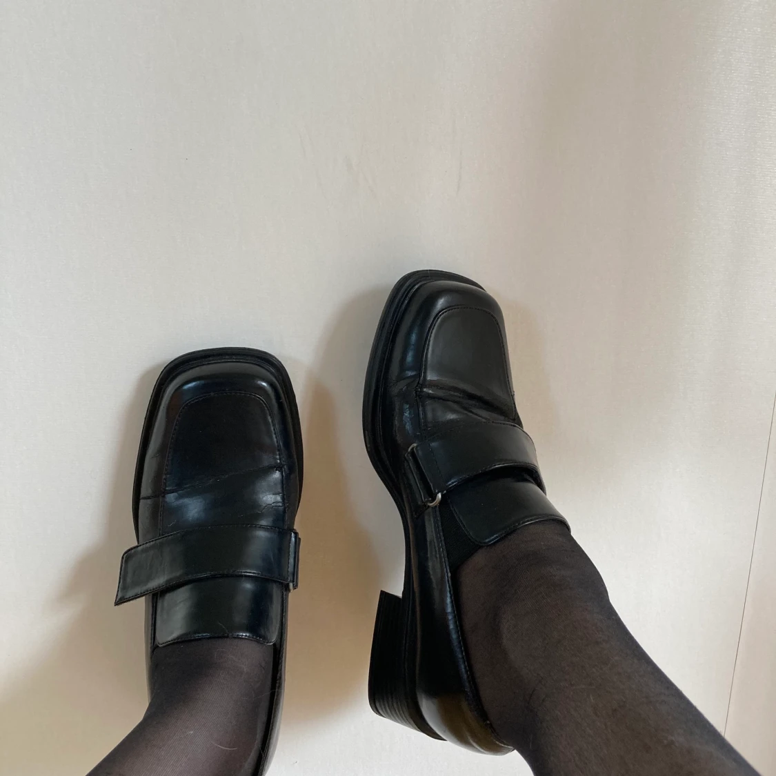 Loafers med fyrkantig tå