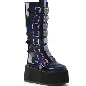 Svarta lack stövlar med hög platå - Säljer nu mina svarta lack stövlar då de är för stora för mig 💕 använda en gång, gällande garanti fram till oktober. Köpta på C.U.M clubwear på Drottninggatan i Sthlm. Det står att de är strl 8 i US vilket är ungefär 38. Köparen står för frakt. 