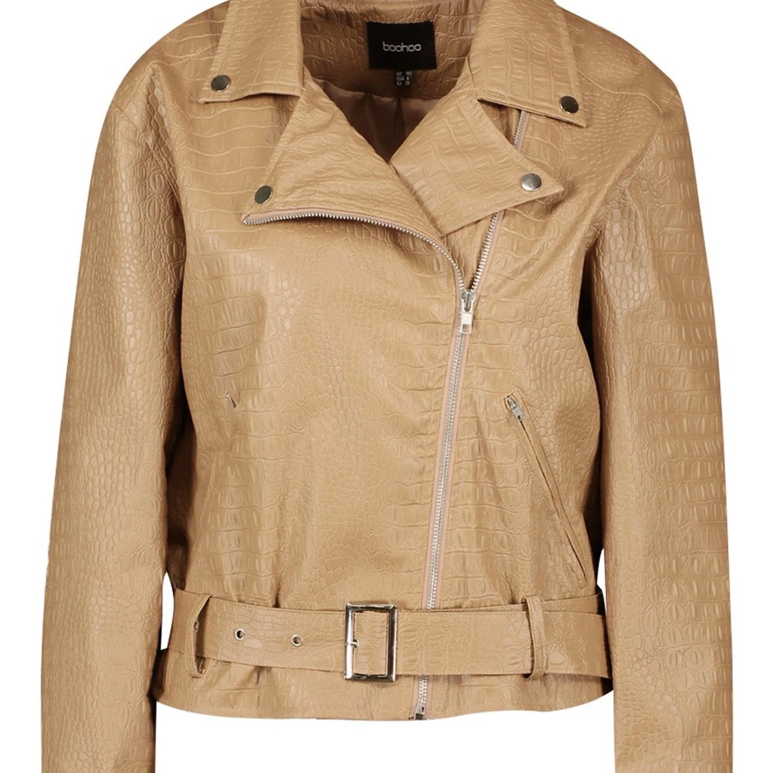 Bikerjacka i läderimitation