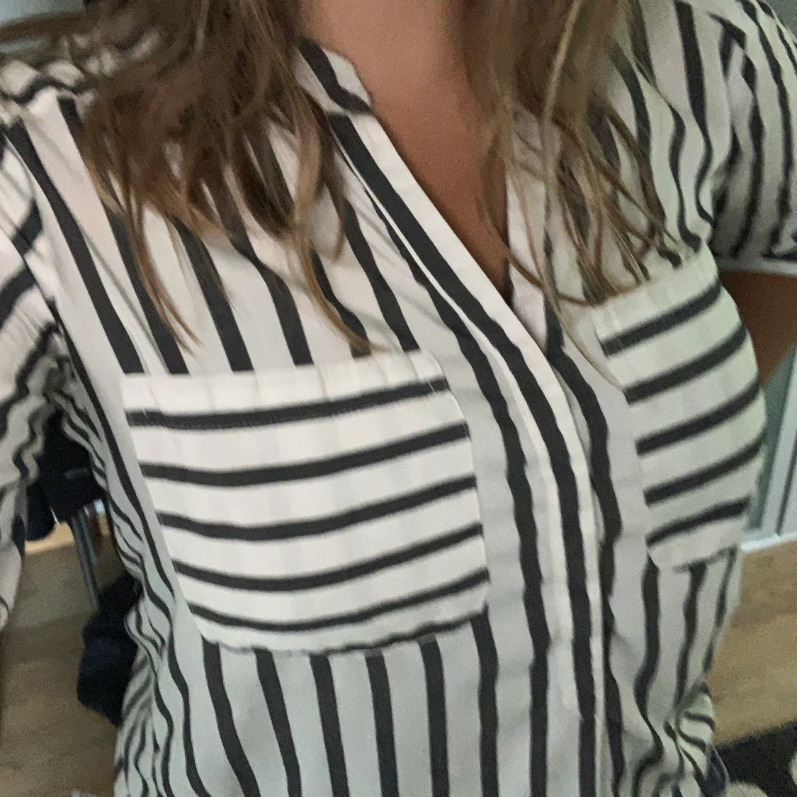 Svart/Randig blus  - 90