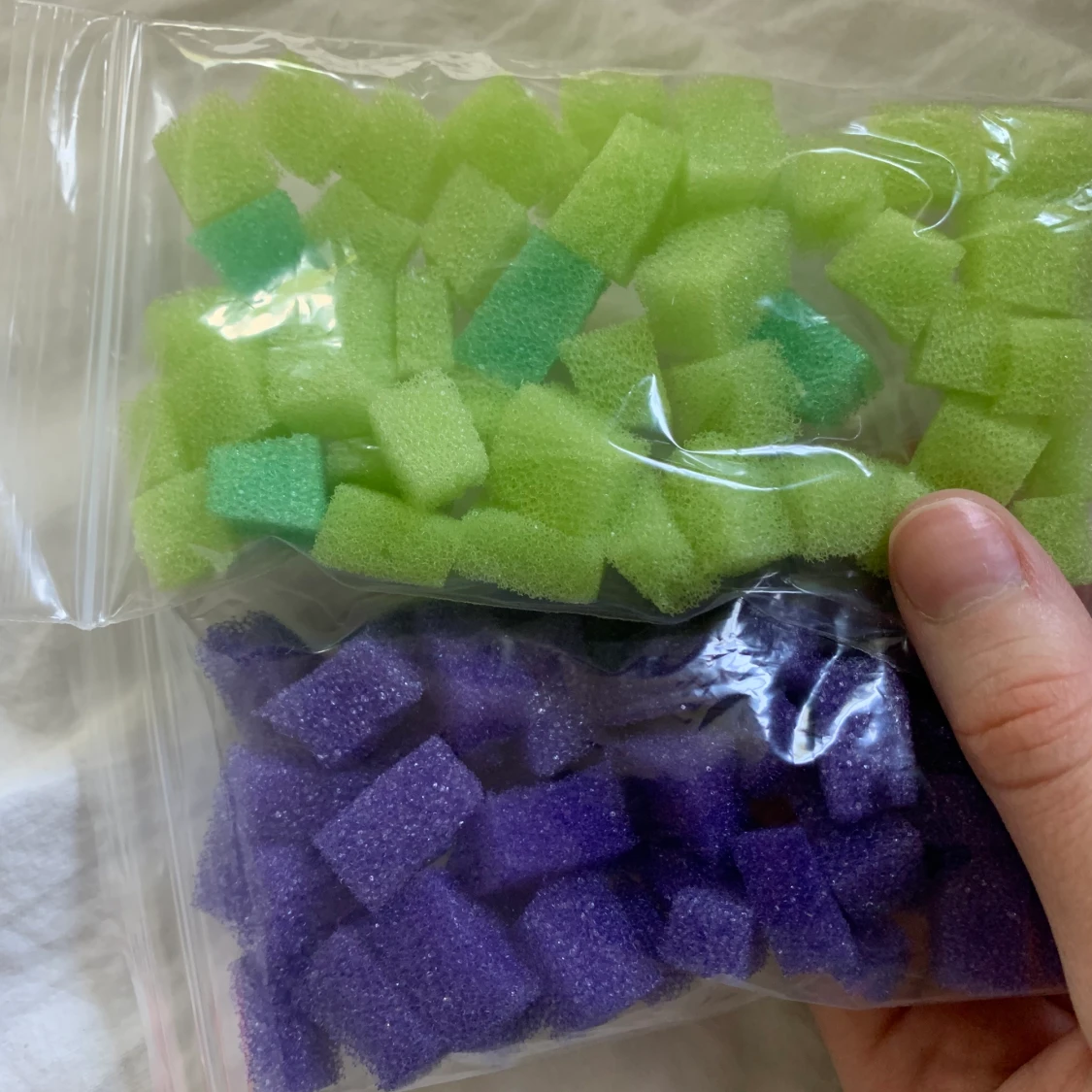 Jelly cubes/skumgummi för slime