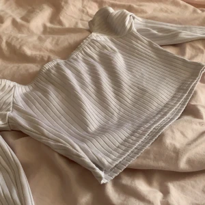 Croptop med offshoulder - Säljer denna superfina toppen från Nelly! Använder inte längre & kände att någon annan kanske skulle ha glädje av denna 💓! Väldigt bra skick & sitter superfint på! Ribbat material!