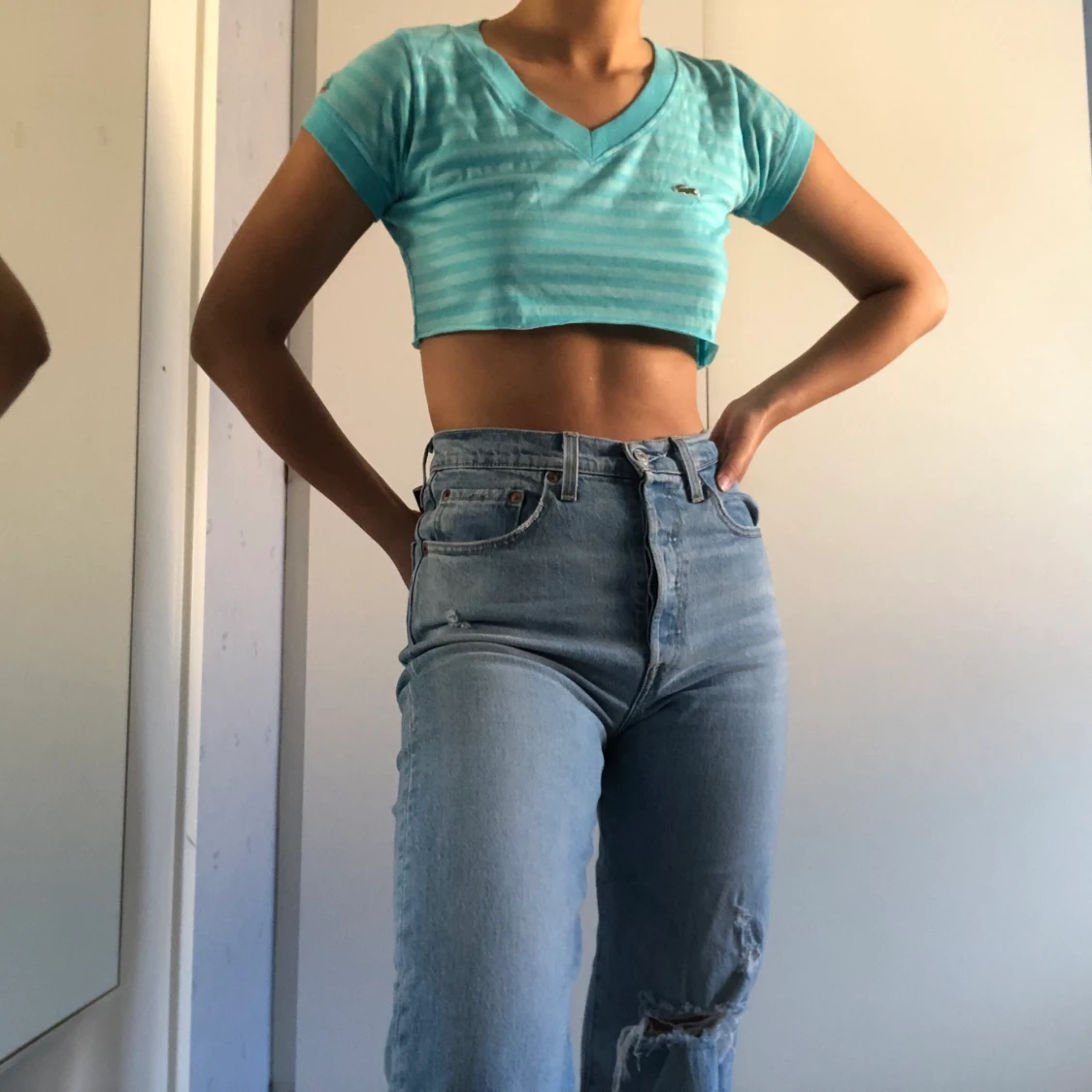 Blå Lacoste croptop