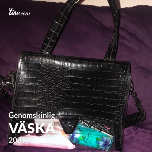 Väska  - Säljer denna fina väskan som aldrig använd då jag har flera, den är genomskinlig men man får med en liten väska också som man kan lägga i väskan så den ej blir helt genomskinlig, 200kr eller högsta bud