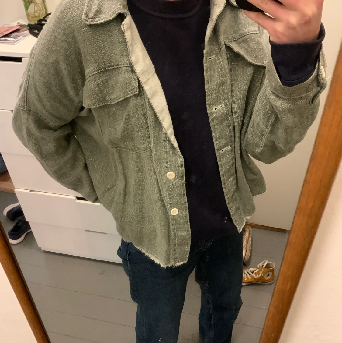 grön linne-jacka - 90