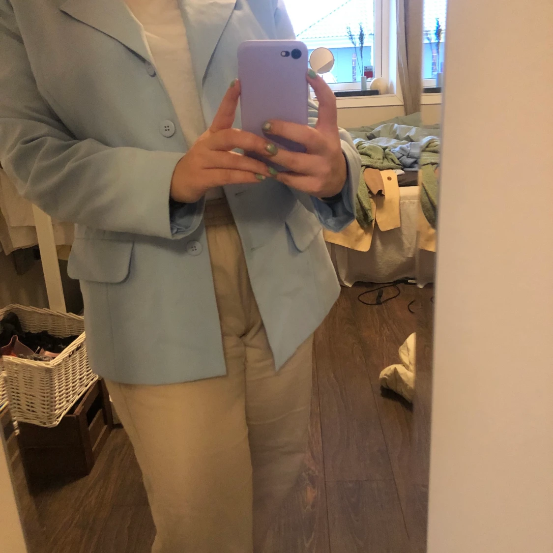 Ljusblå oversized kavaj  - 90