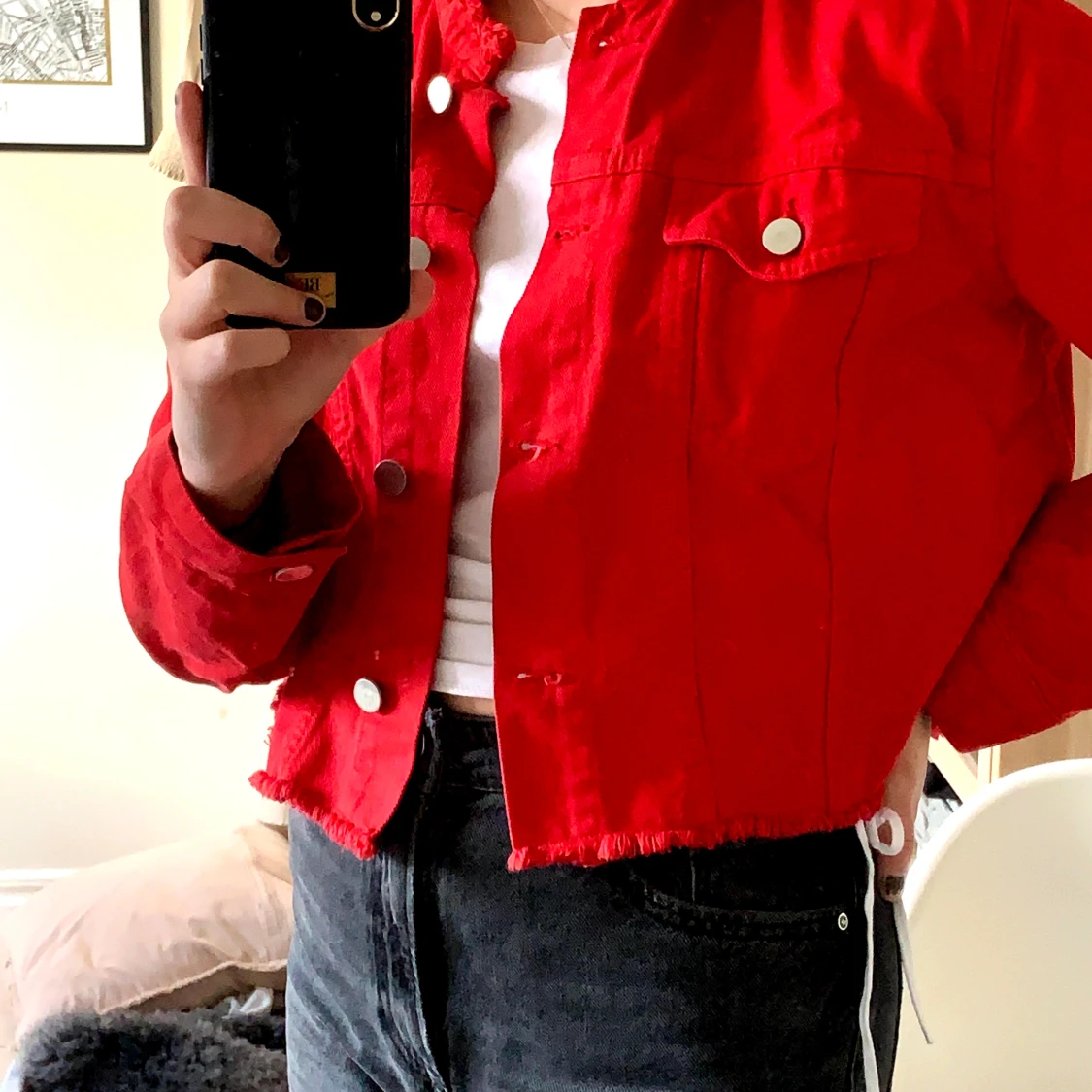 Röd jeansjacka  - 91