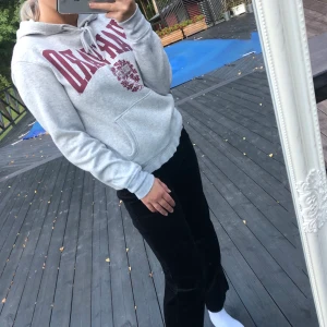 Grå hoodie med tryck - Fin hoodie med tryck. Använd men i bra skick😌