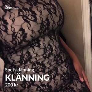 Fin spetsklänning  - Jätte fin klänning som är använd ett fåtal gånger. Storleken är Xs/S och även M så den är stretchi av sig annars sotter den fint och tajt