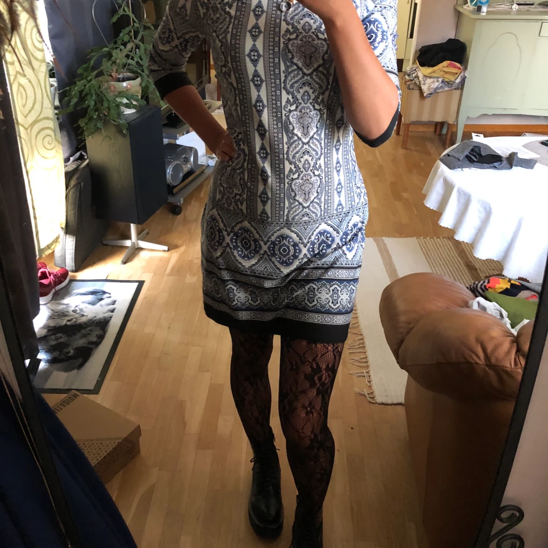 Mönstrad klänning - 90