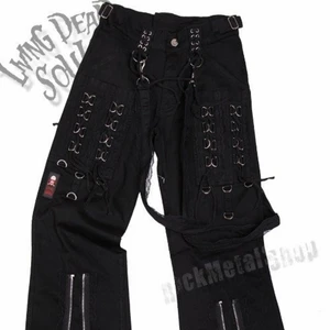 LDS Living dead souls cargo pants - (Bilderna = från hemsida) Assnygga cargo pants från LDS med totalt 7 fickor - två bak, fyra fram och en liten dragkedjeficka insida lår. Bra skick och midjan är något justerbar. Hängslen som går att ta av/på. Nypris runt 500kr. Frakt 80kr. Först t kvarn!