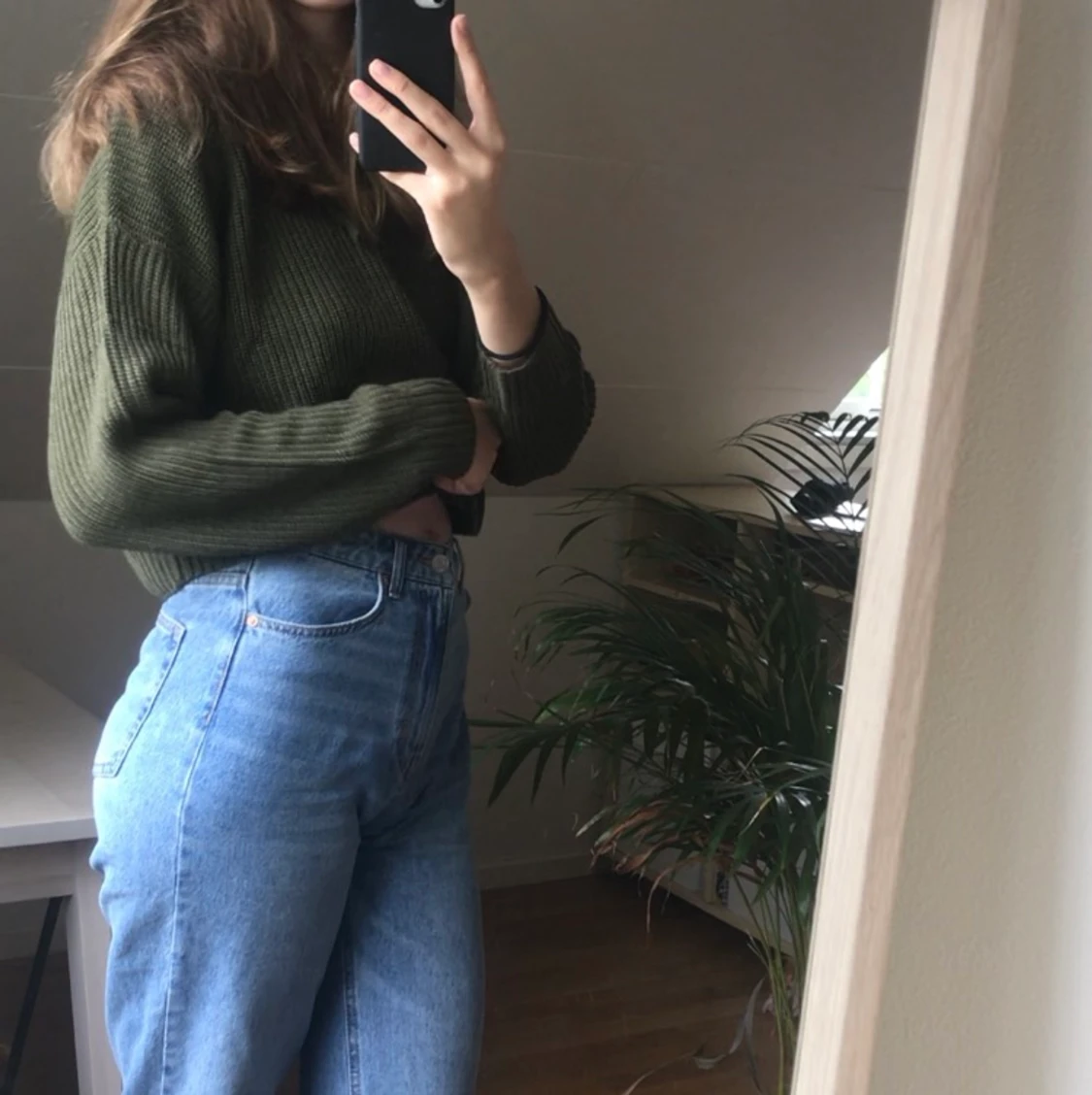 Jätte mysig stickade hoodie  - 90