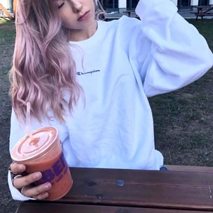 Oversize vit champion-sweatshirt  - Vit champion-sweater i oversize modell, nyskick!