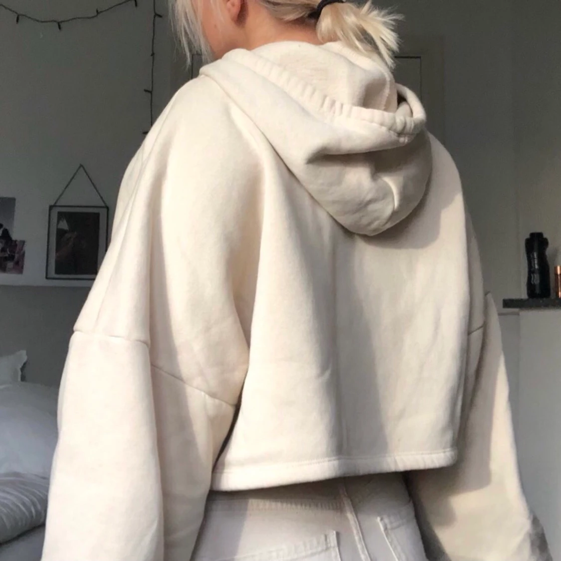 Beige croppad Hoodie - 91