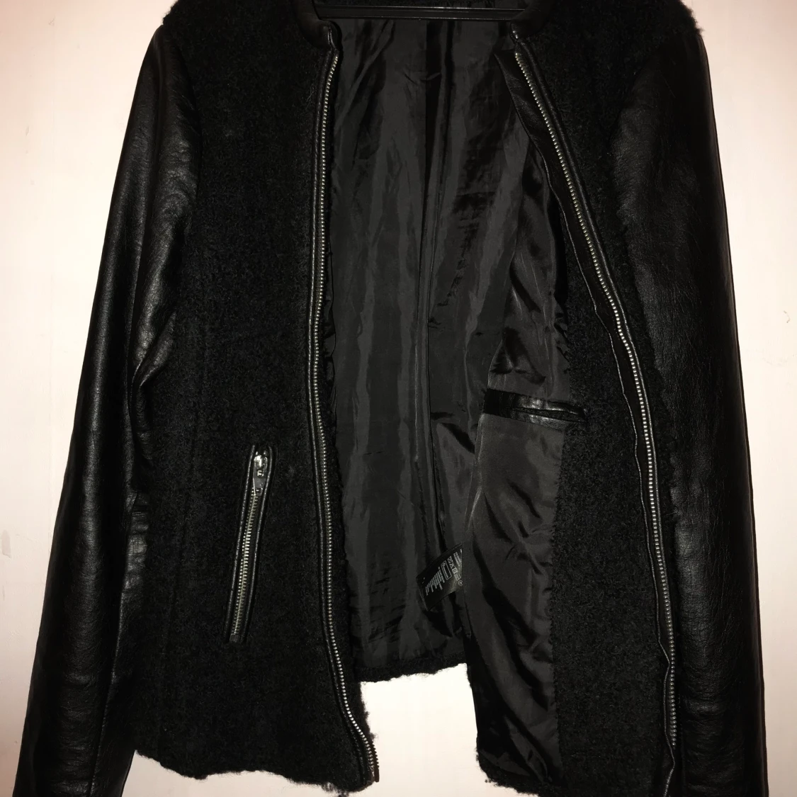 skinnjacka med päls - 90