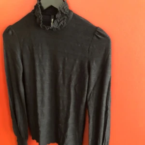  - Black thin collar neck sweater; elegant, feminine 