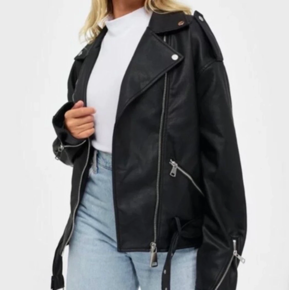 Oversize Skinnjacka  - 90