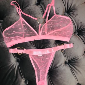 Underklädessett - Väldens finaste sett med trosa och bh. I mesh material. Trosorna är string. I storlek m men passar även s. Den passar tyvärr inte mig. Helt oanvänd.