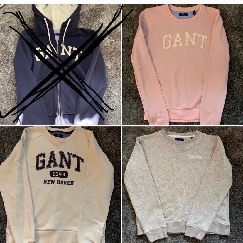 3 stycken Gant-tröjor i superfint skick! Säljer pga att de inte används längre. Rosa tröjan är XS, den vita tröjan är 146/152 och den grå tröjan är 146/156 även den! 150kr styck eller 400kr för alla! Köparen står för frakt!. Tröjor & Koftor.