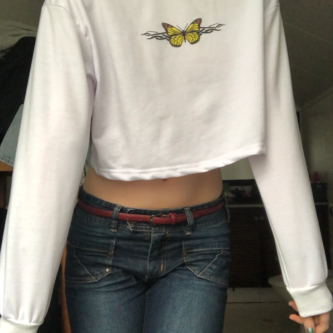 croppad tröja/sweatshirt