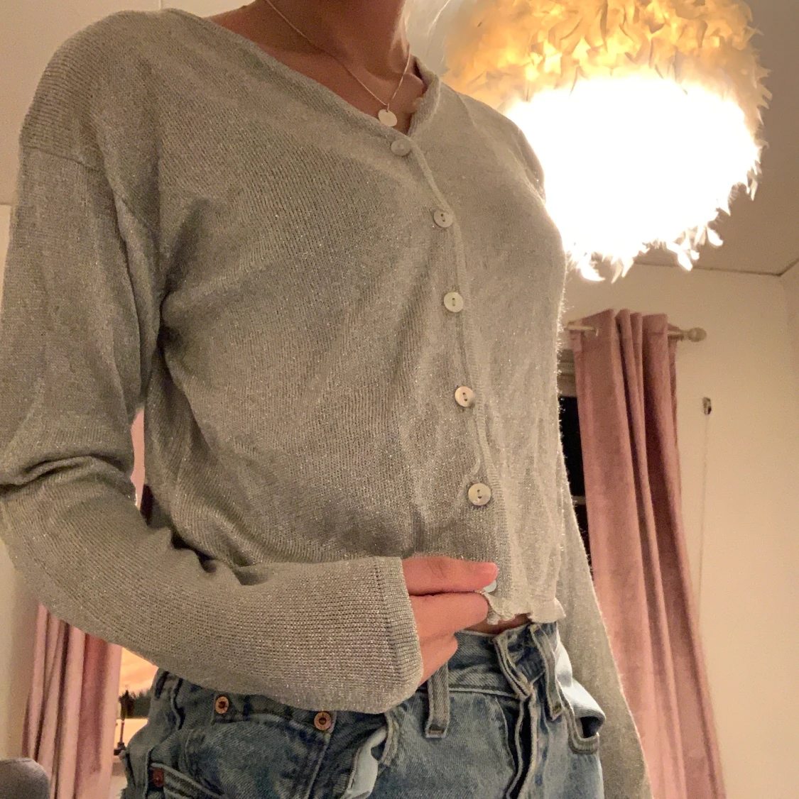 Silver glittrig kofta 