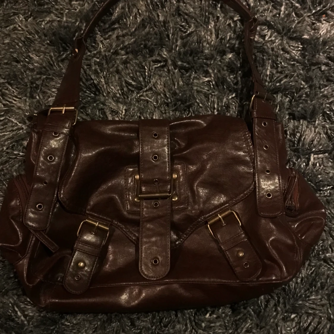 Brun läder väska  - 90