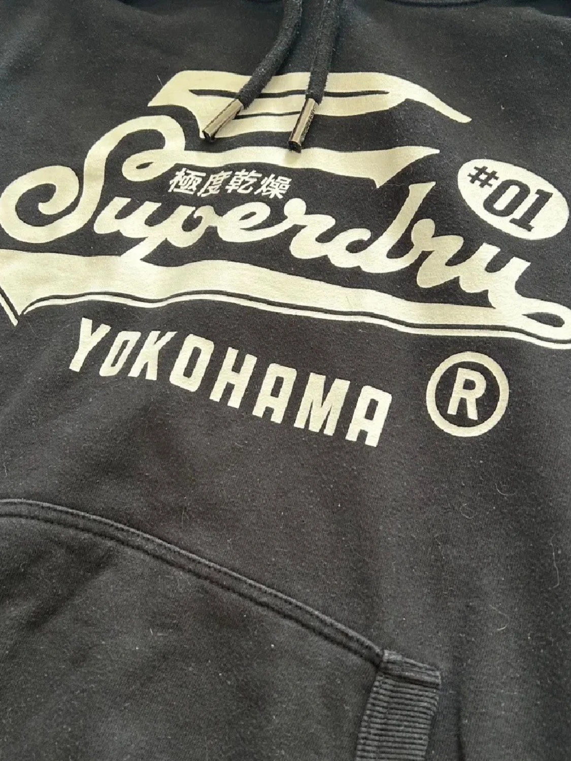 Svart Superdry hoodie med tryck - 1