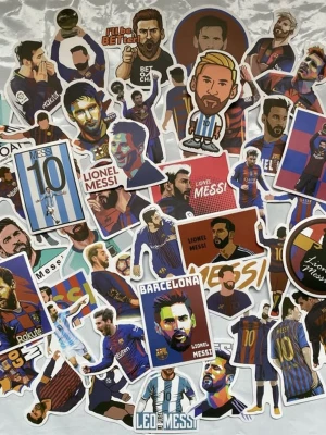50st Lionel Messi klistermärken  - Vattentåliga klistermärken som inte bleknar. Lätta att av, inga rester. (#65)