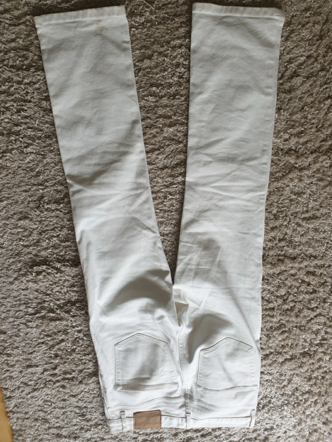 Vita raka jeans med hög midja - 1
