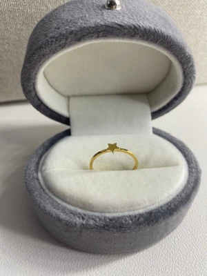 Guldig ring med stjärna - Såå fin och stilren! Aldrig använd💗