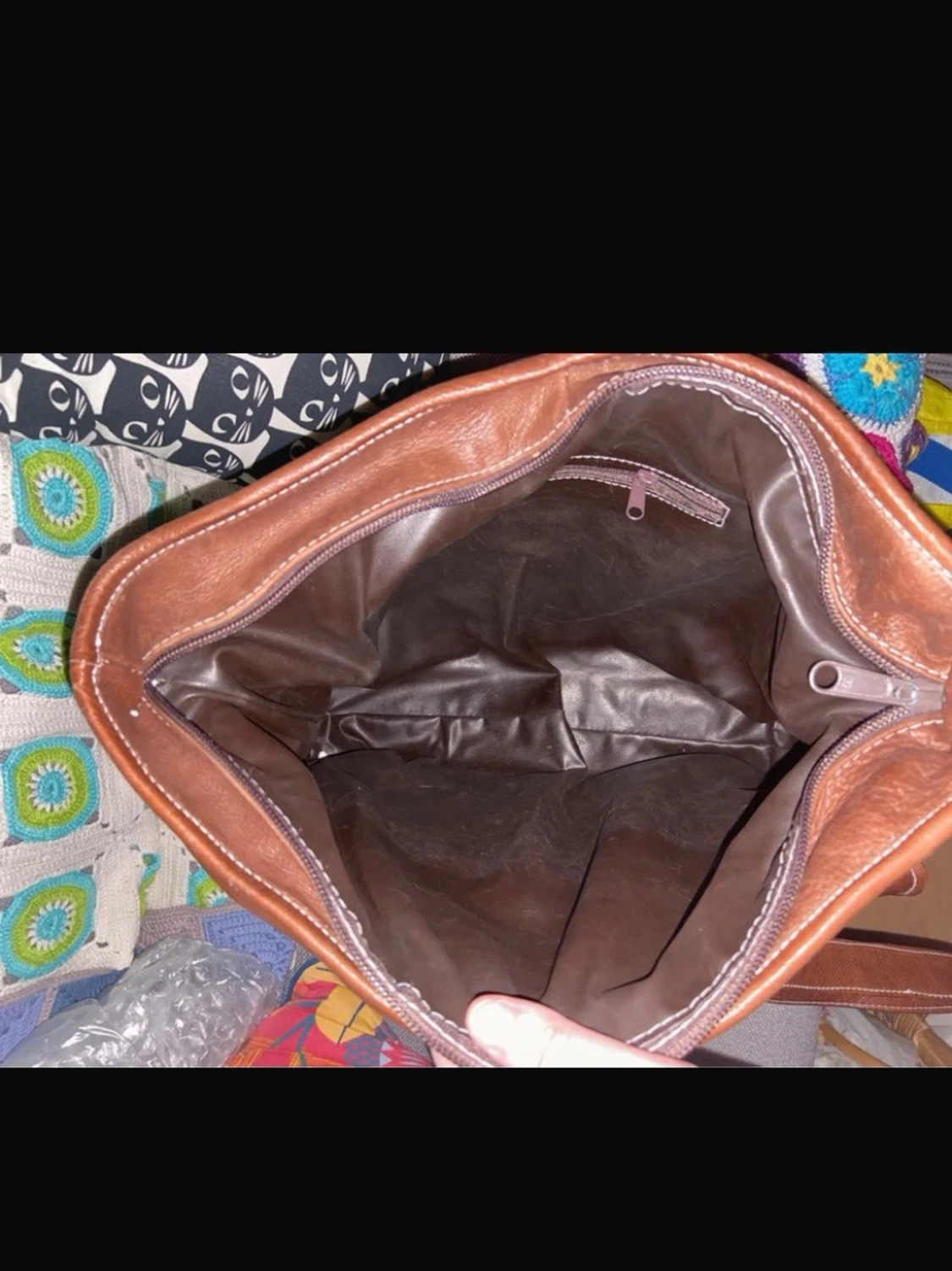 Slouchy vintage brown leather bag - 4