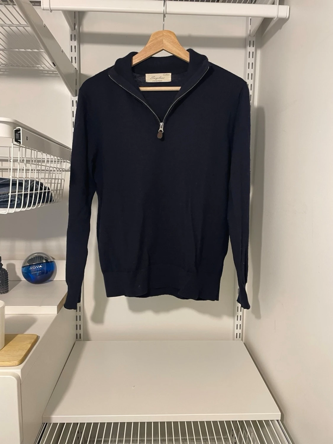 Mörkblå cashmere Zip Sayless - 2