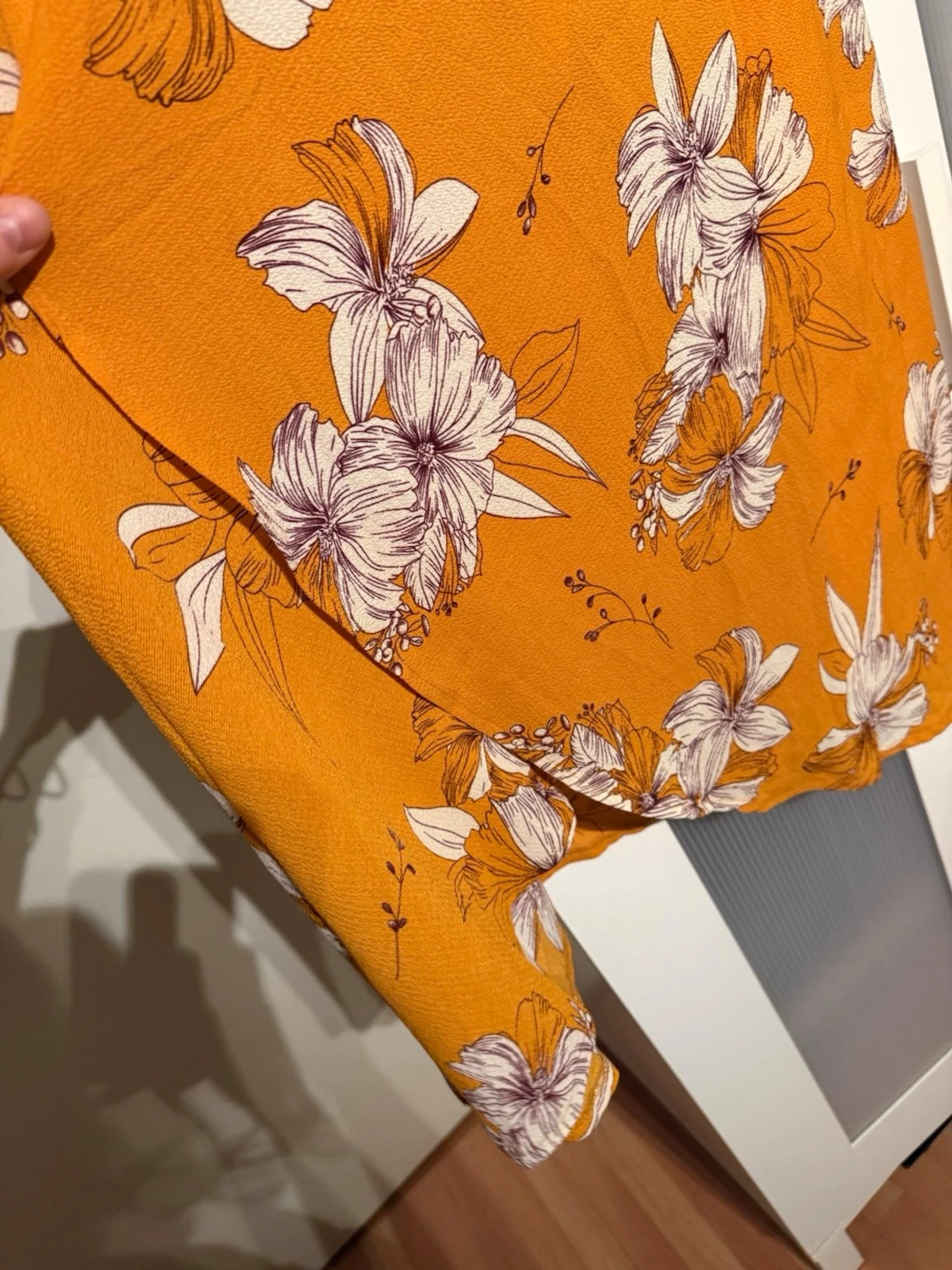 Blommig omlottkjol i orange - 6