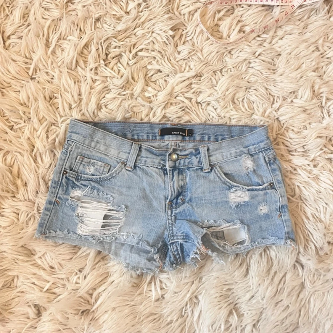 Superlowrise jeansshorts  - 1