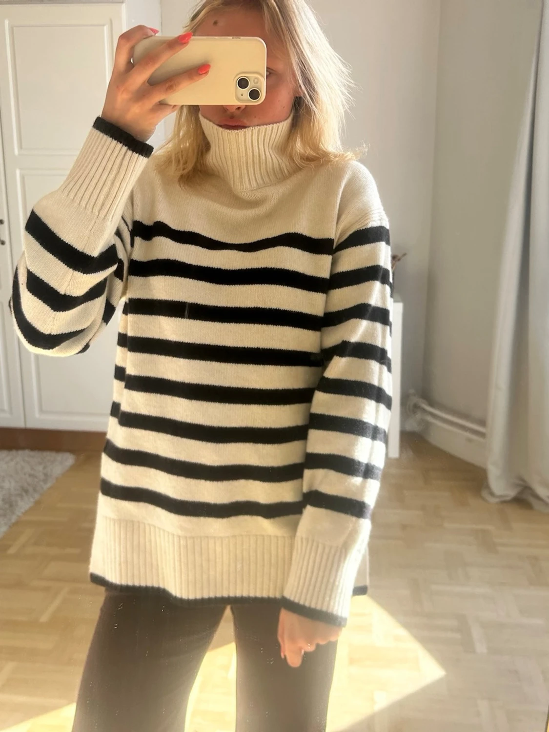 Beige och svart randig stickad tröja💖💖 - 3