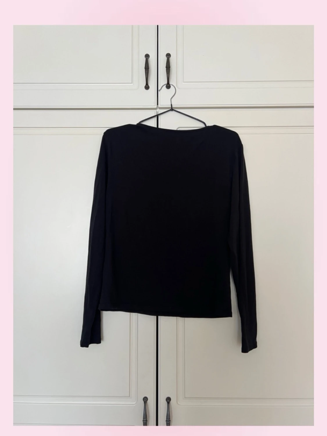 Svart långärmad topp i bomull - 1