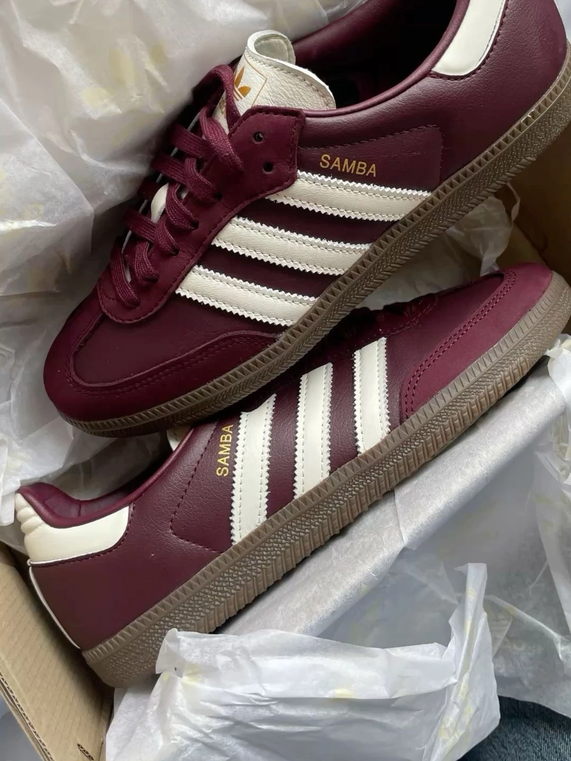 Adidas Samba vinröda sneakers - 1