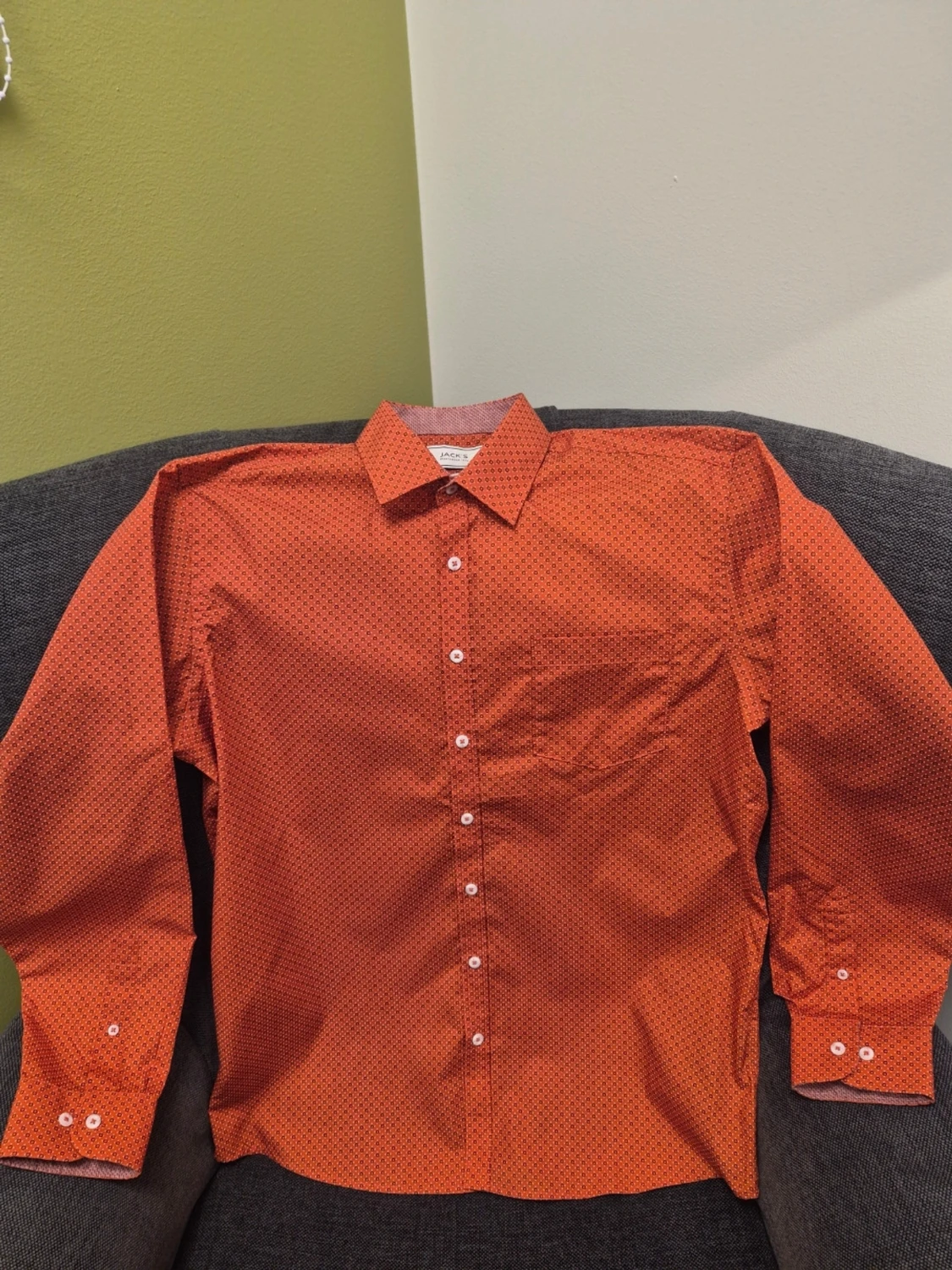 Orange mönstrad skjorta från Jack's comfort fit M - 1