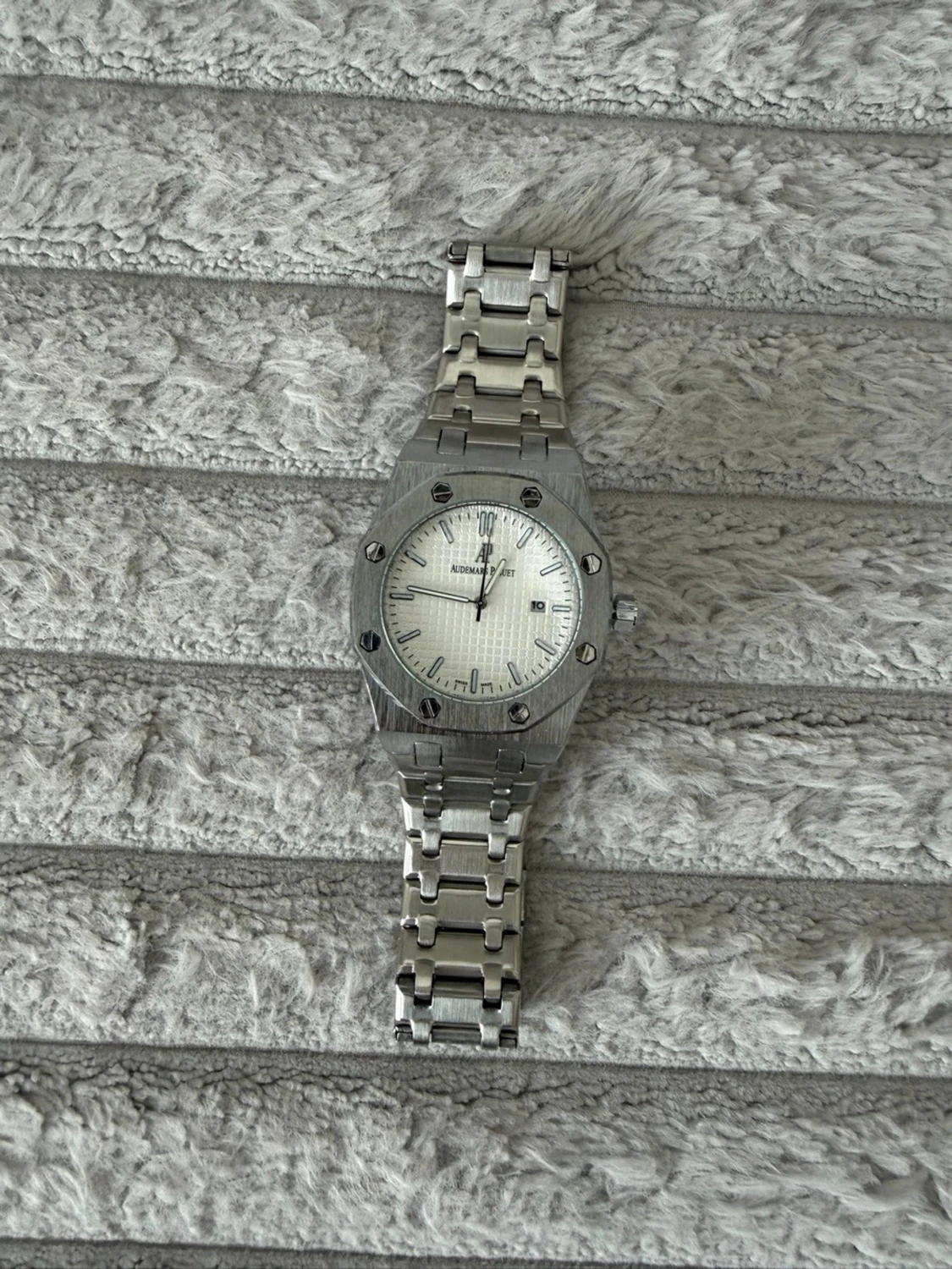 AP silver and white watch