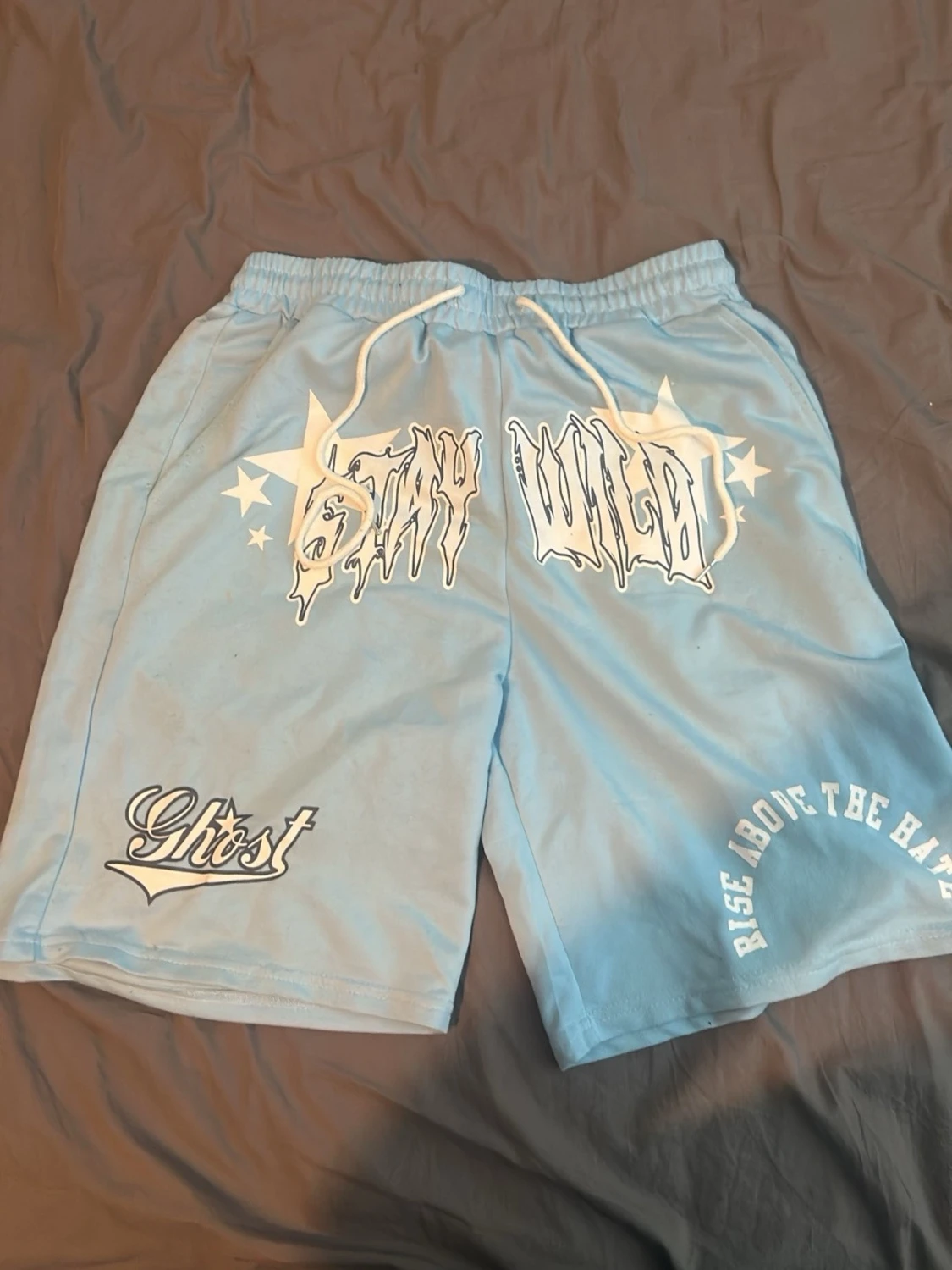 Blå shorts från Ghtst med tryck och Ralph lauren t sort