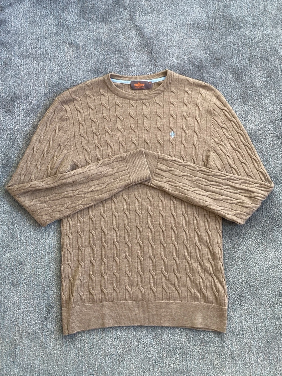 Brun kabelstickad tröja från Morris  - 5