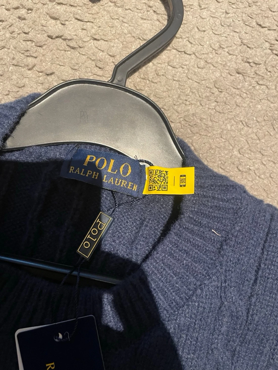 Mörkblå kabelstickad tröja Polo Ralph Lauren - 1