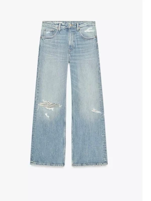 Zara jeans med slitningar - Säljer dessa så snygga och trendiga jeansen ifrån Zara, endast använda 2ggr💗💗