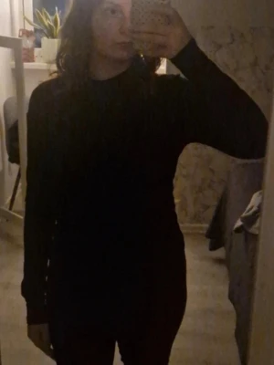Svart långärmad topp med glitter - Svart långärmad topp med glittriga detaljer, i form av stenar. Topp i slim fit-modell med hög hals. Skriv vid intresse❤️
