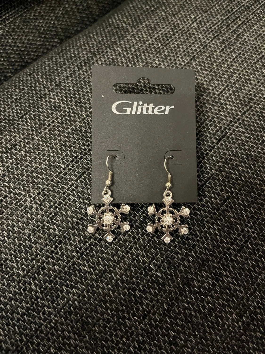 Glitter snöflingeörhängen silver