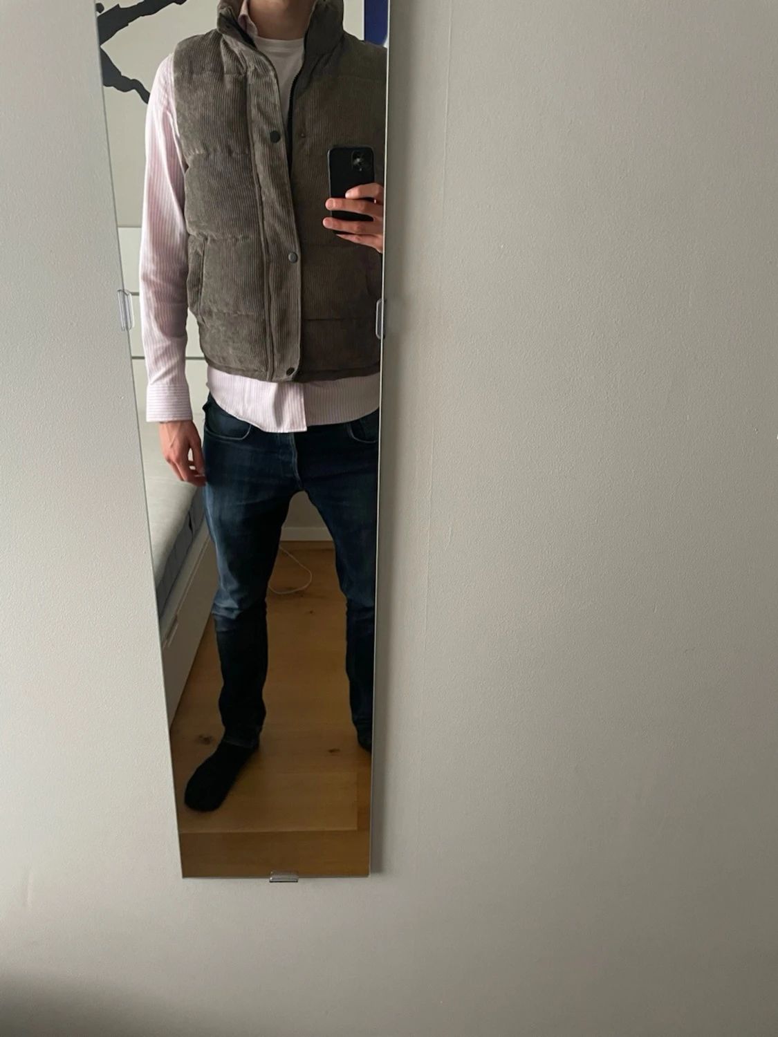 Brun/grå  manchester dunväst